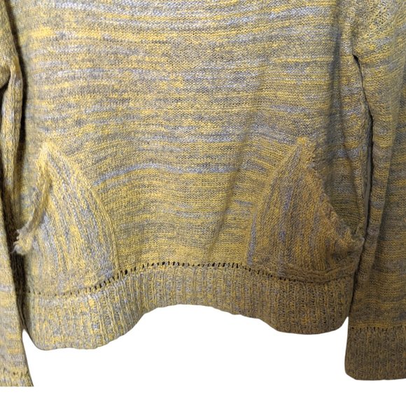 Free People In My Pocket Small Marled Yellow Cotton Blend Pullover Sweater - Picture 6 of 7